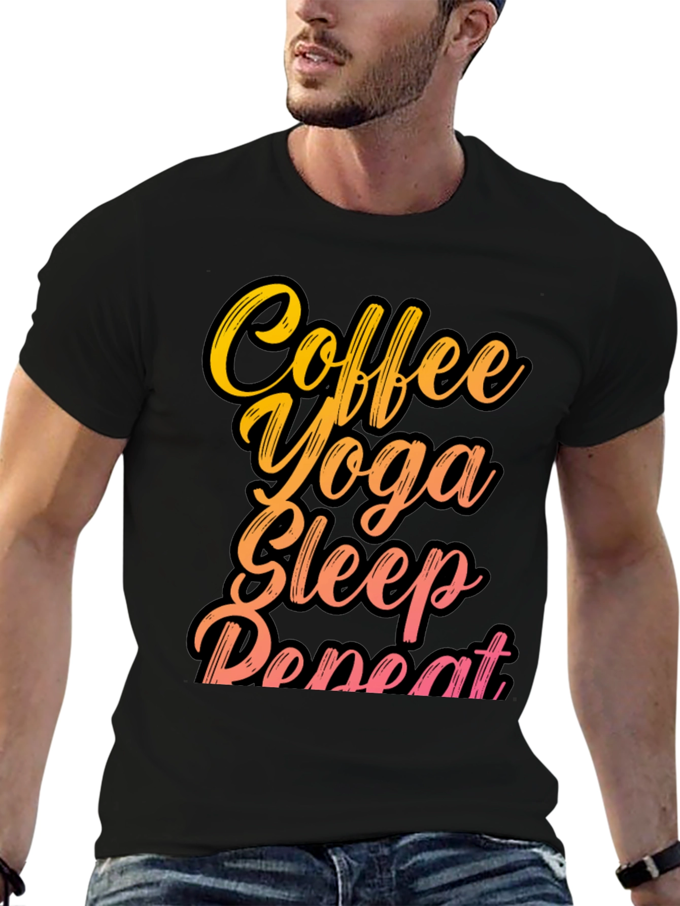 Coffee Yoga Sleep Repeat Graphic Tee