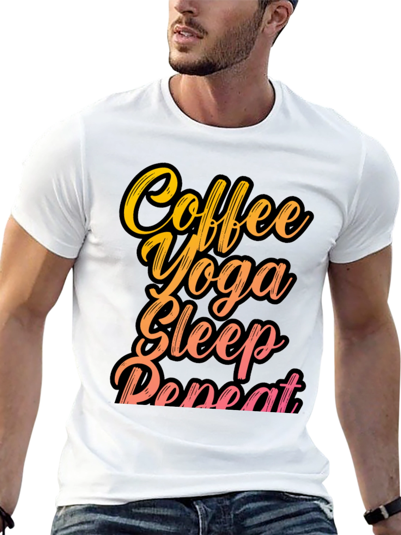Coffee Yoga Sleep Repeat Graphic Tee