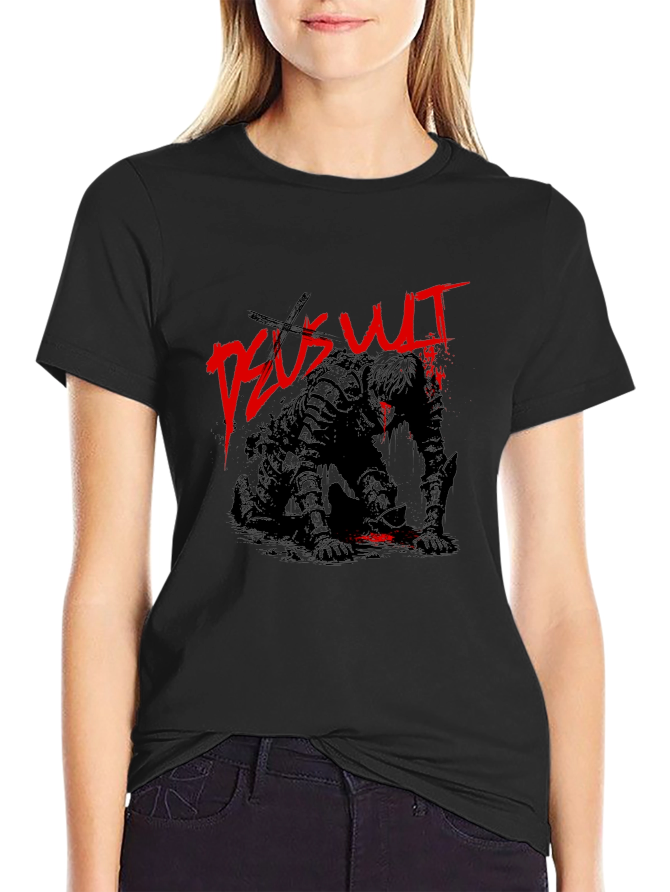 Deus Vult Crusader Knight Black T-Shirt