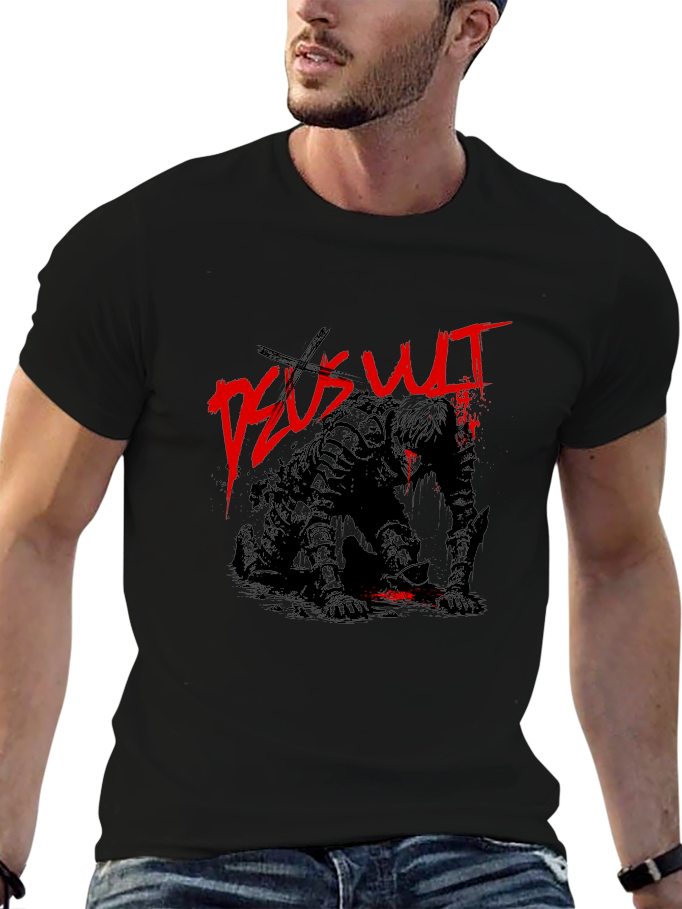 Deus Vult Crusader Knight Black T-Shirt