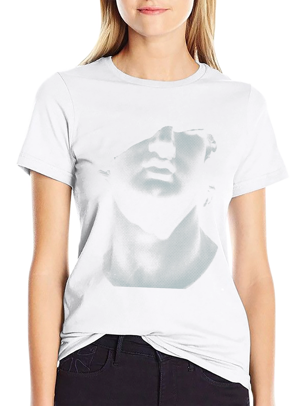 Abstract Bust Graphic Black T-Shirt