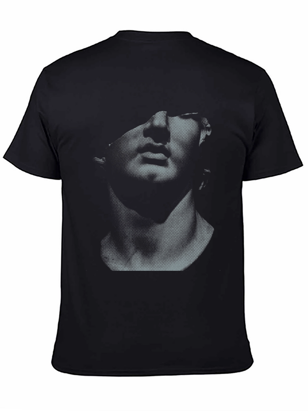 Abstract Bust Graphic Black T-Shirt