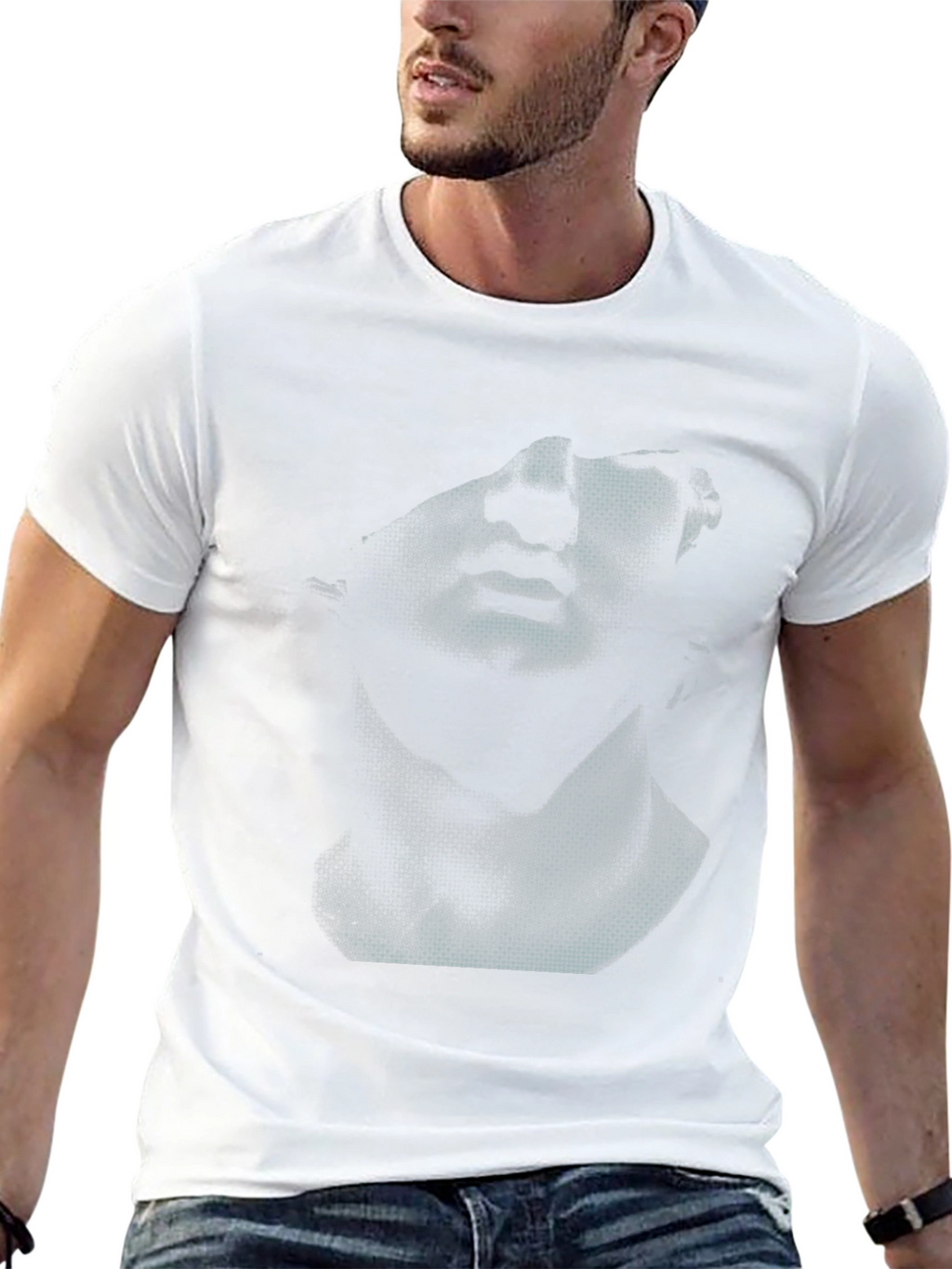 Abstract Bust Graphic Black T-Shirt