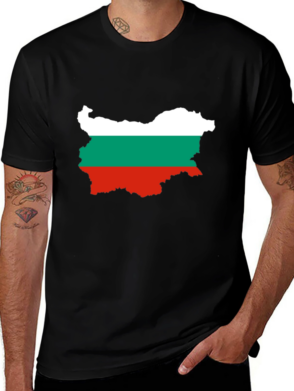 Bulgaria Flag Map Graphic Tee