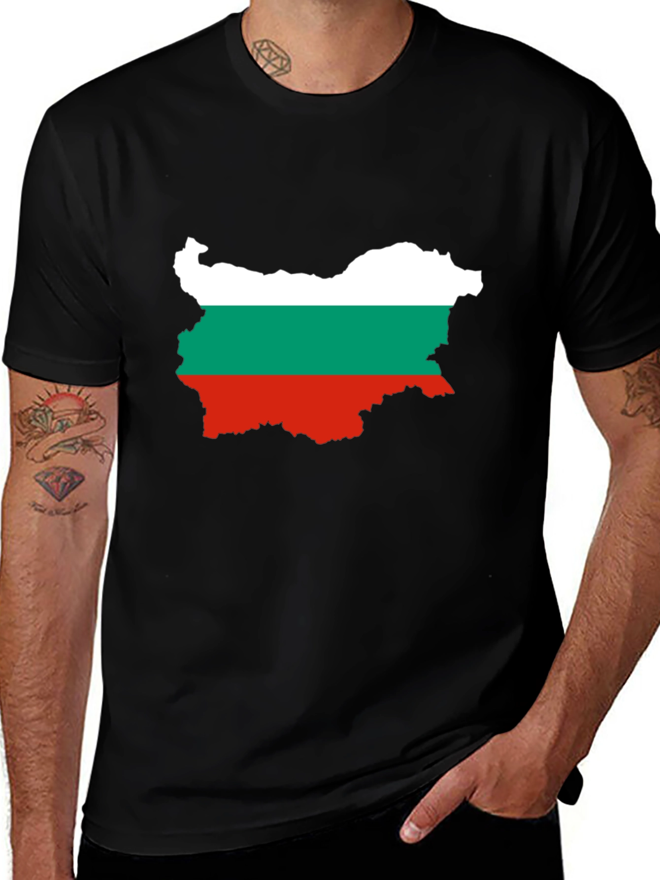 Bulgaria Flag Map Graphic Tee