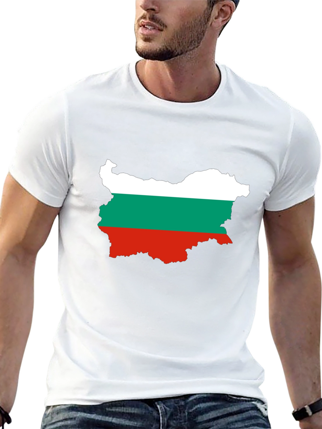 Bulgaria Flag Map Graphic Tee
