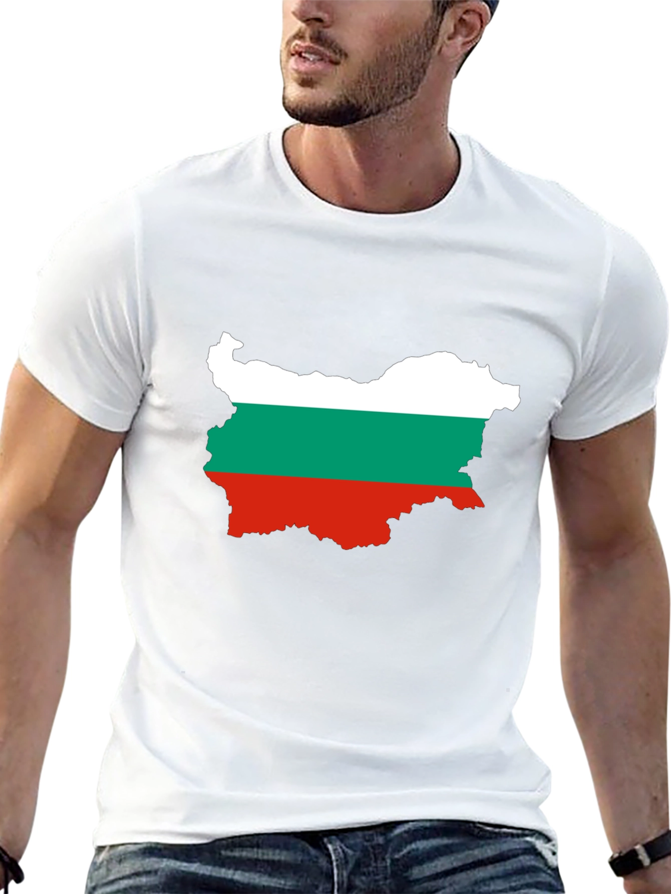 Bulgaria Flag Map Graphic Tee