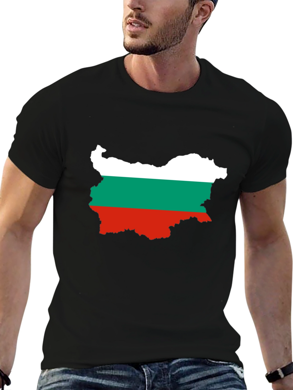 Bulgaria Flag Map Graphic Tee
