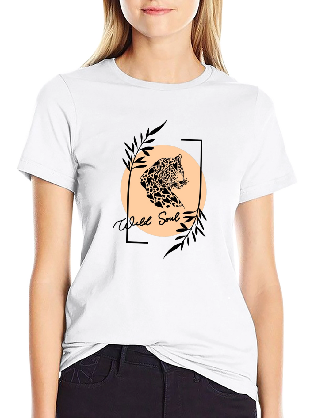 Wild Soul Graphic Tee - Leopard Print Design