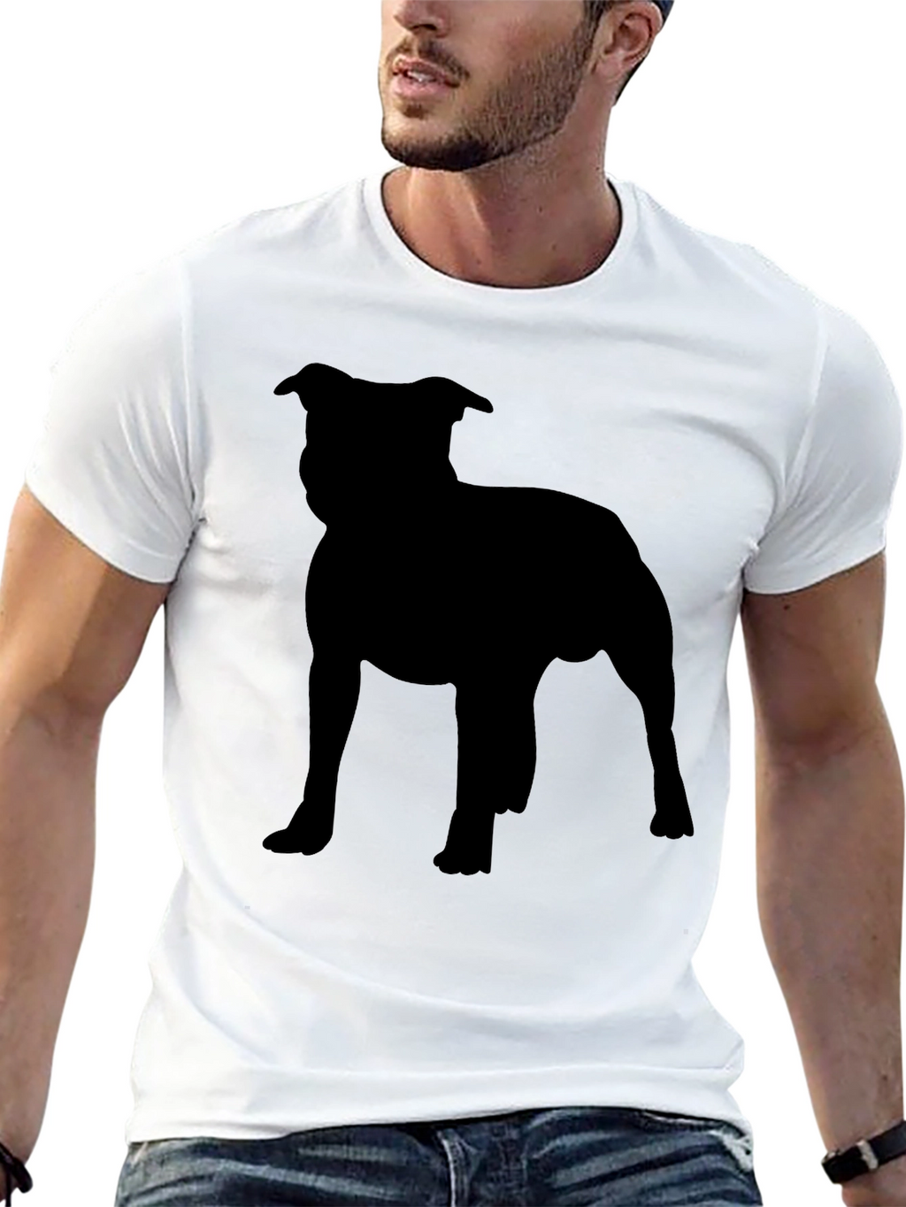 Staffordshire Bull Terrier Silhouette Graphic Tee