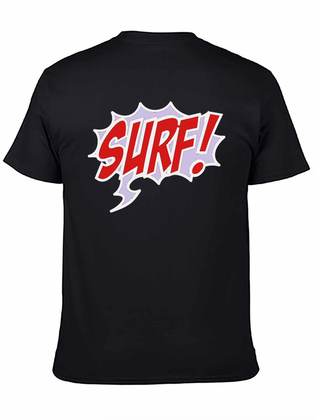 Surf Comic Style Black T-Shirt
