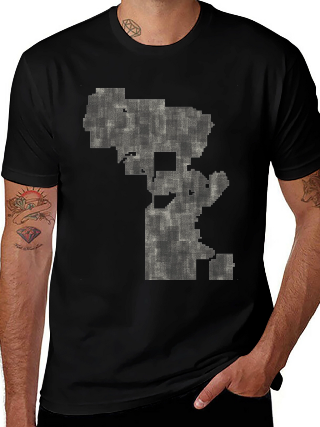 Pixel Art Black T-Shirt