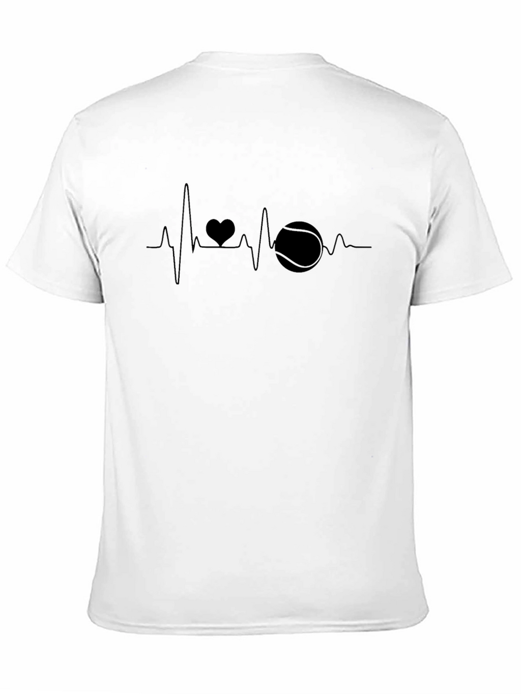 Heartbeat Tennis Lover Black T-Shirt