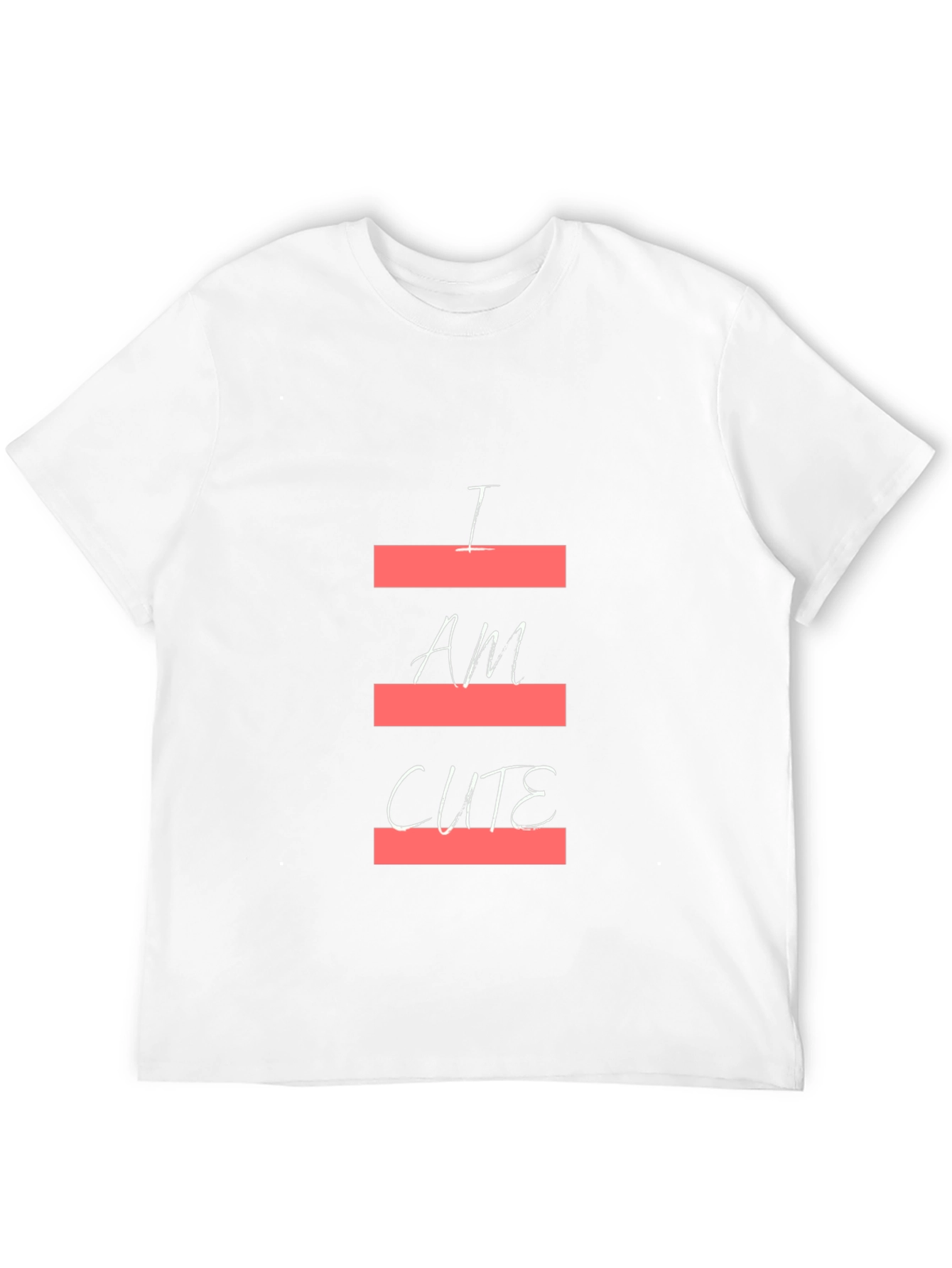 I Am Cute Graphic Print Black T-Shirt