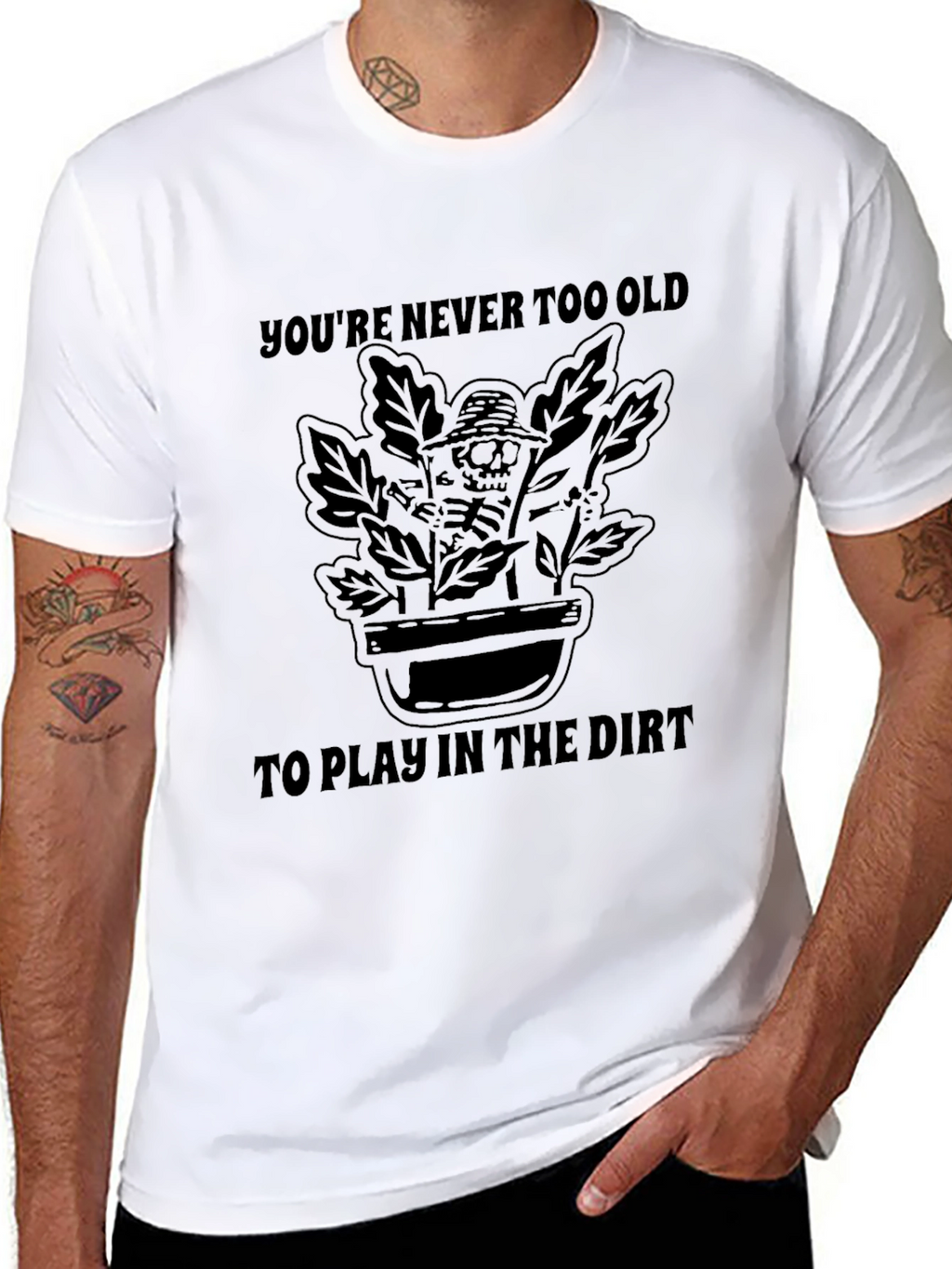 Gardening Skeleton T-Shirt - Never Too Old