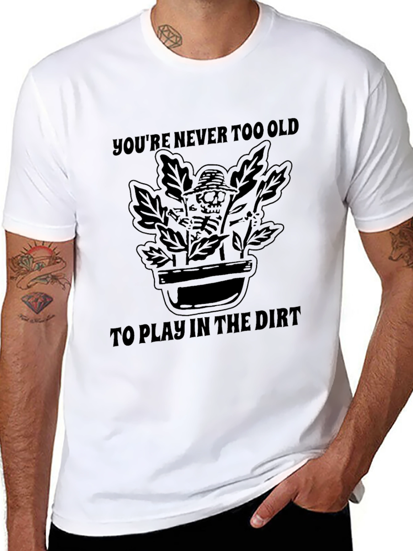 Gardening Skeleton T-Shirt - Never Too Old