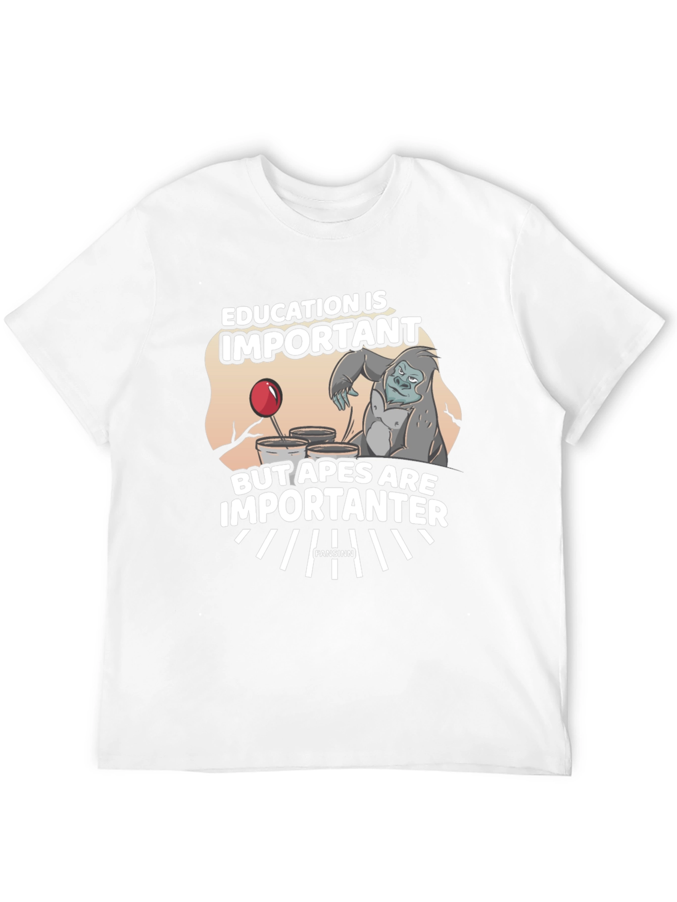 Education vs Apes Graphic T-Shirt