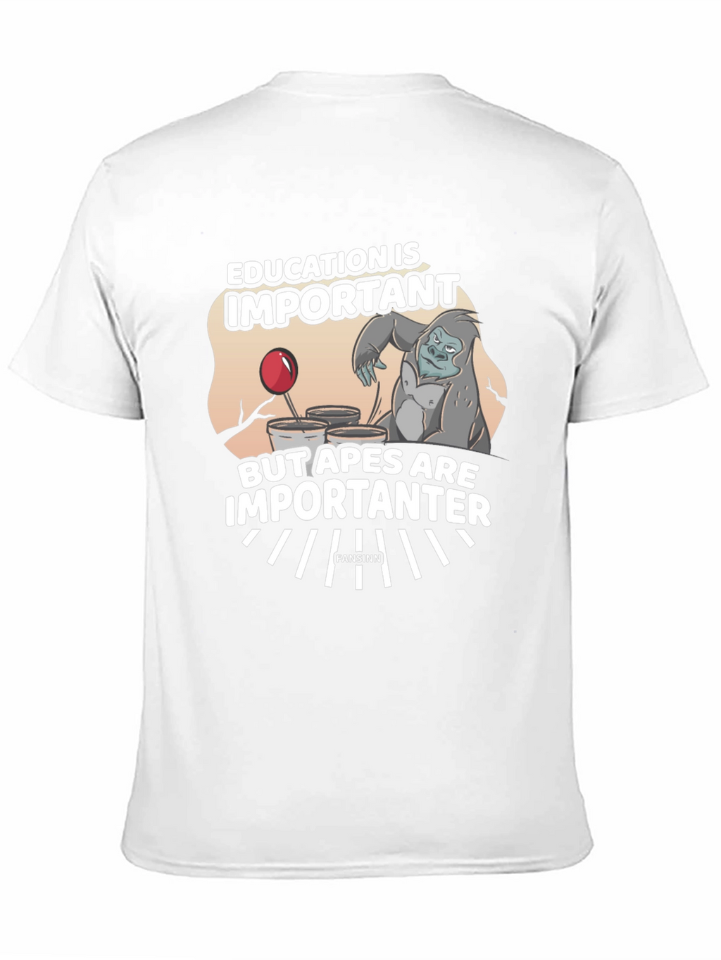 Education vs Apes Graphic T-Shirt