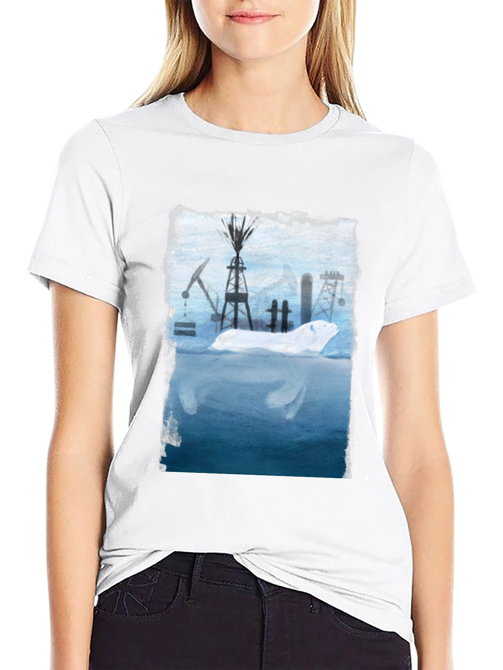 Polar Bear Oil Field Graphic T-Shirt