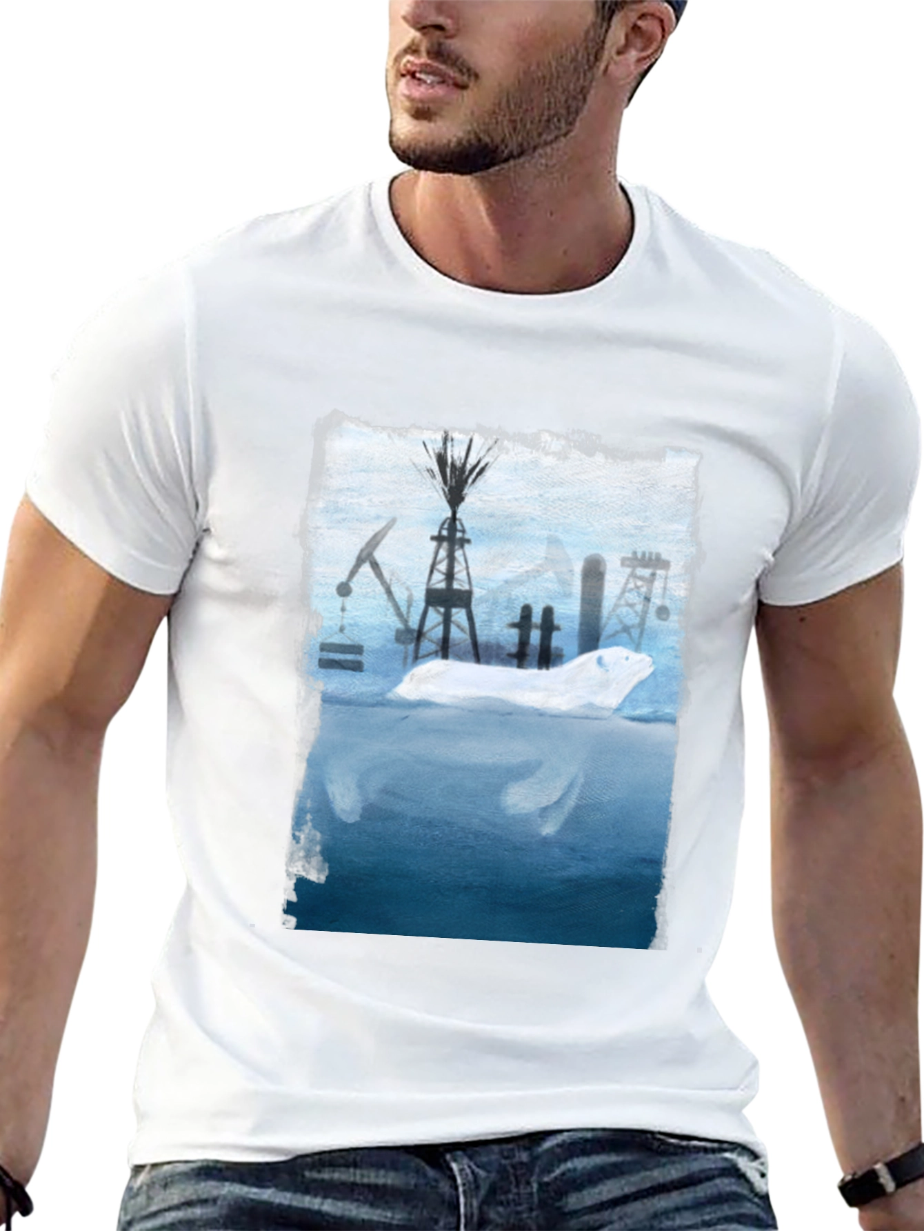 Polar Bear Oil Field Graphic T-Shirt
