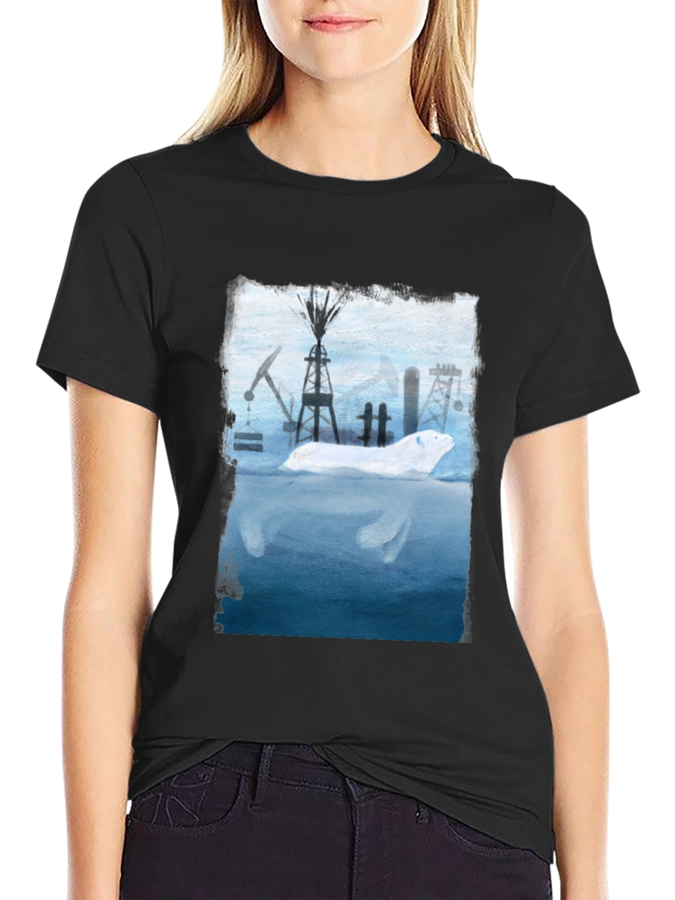 Polar Bear Oil Field Graphic T-Shirt