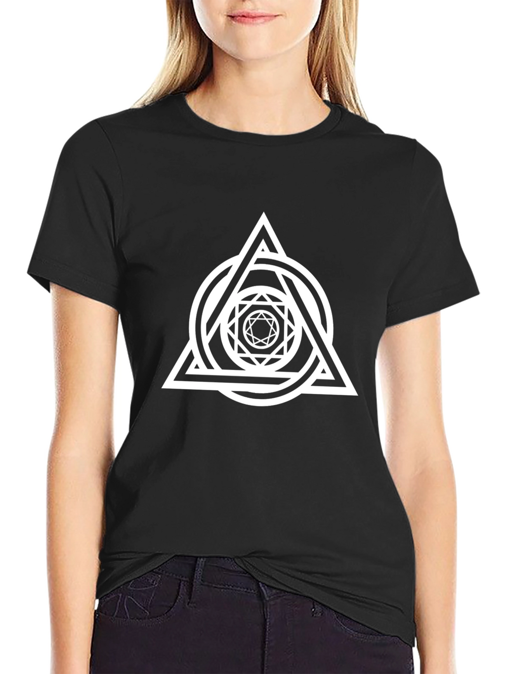 Geometric Print Black T-Shirt