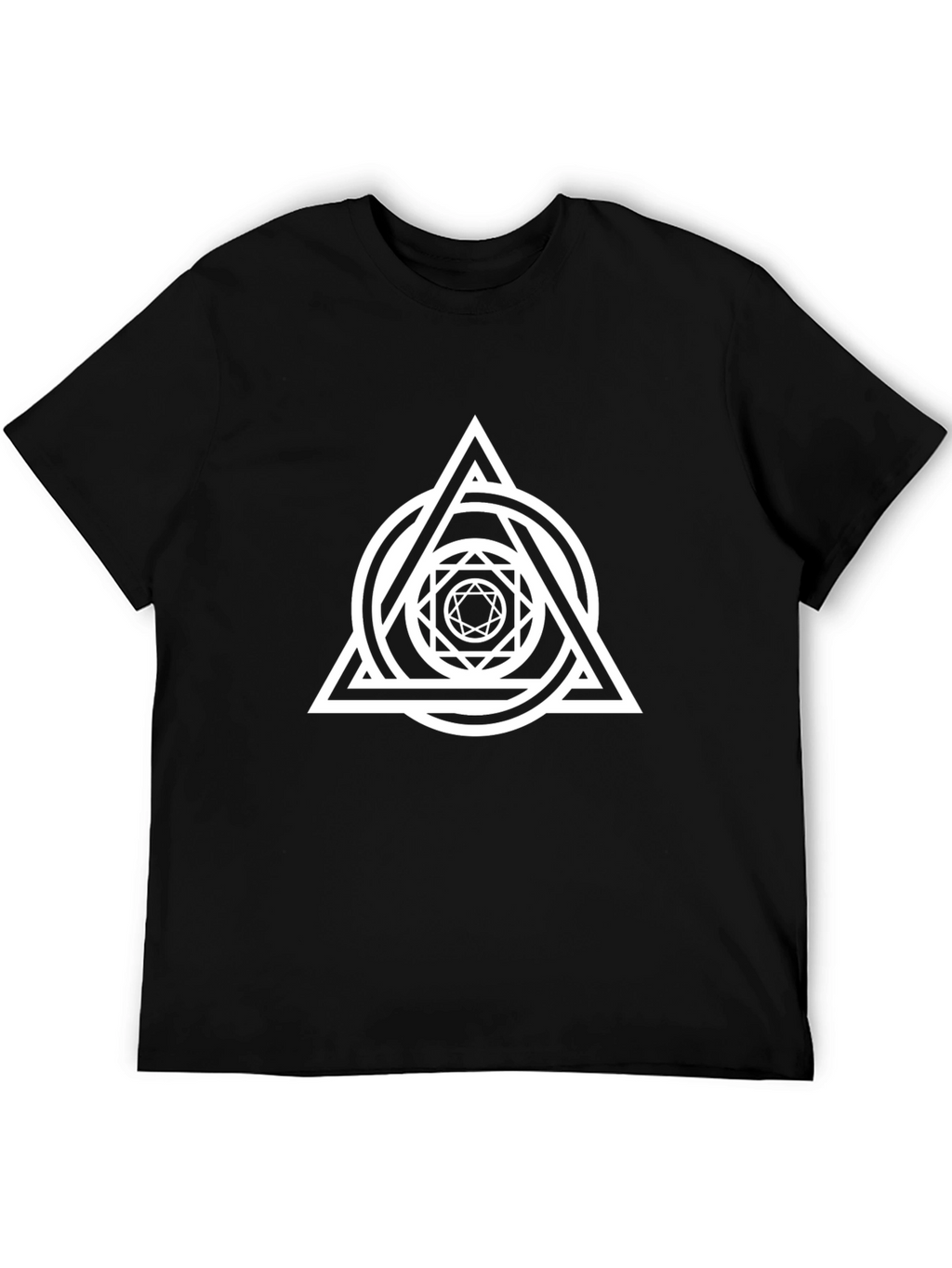 Geometric Print Black T-Shirt
