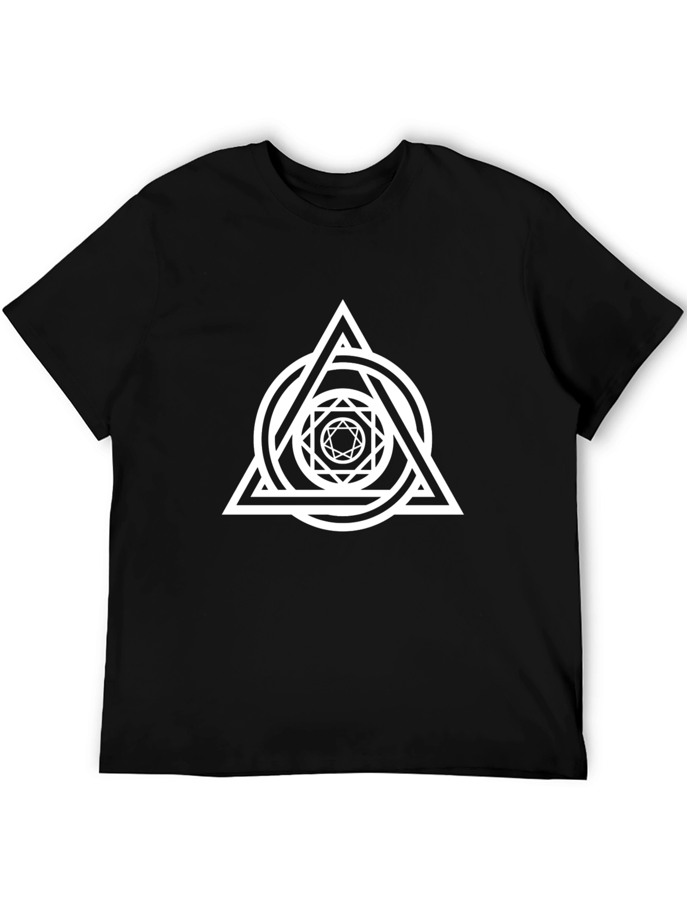 Geometric Print Black T-Shirt