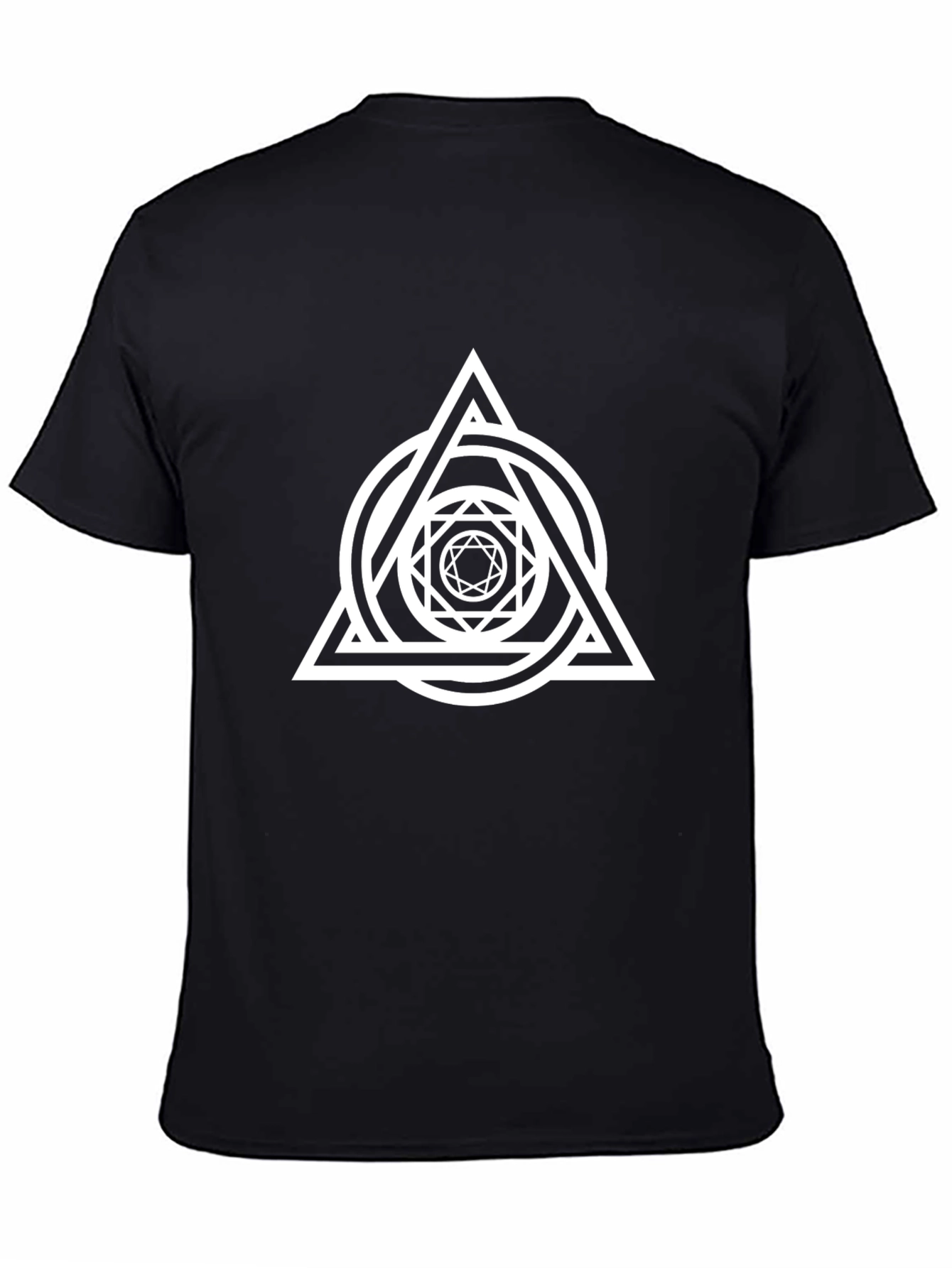 Geometric Print Black T-Shirt
