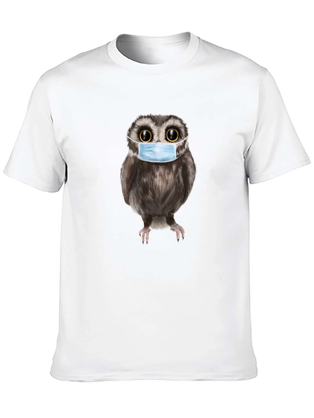 Owl With Mask Black T-Shirt