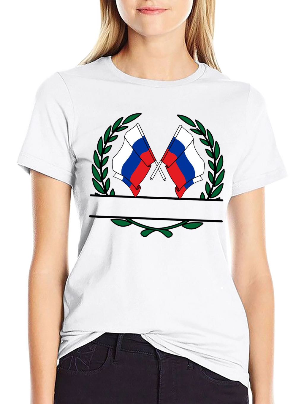 Russian Flag Emblem Black T-Shirt