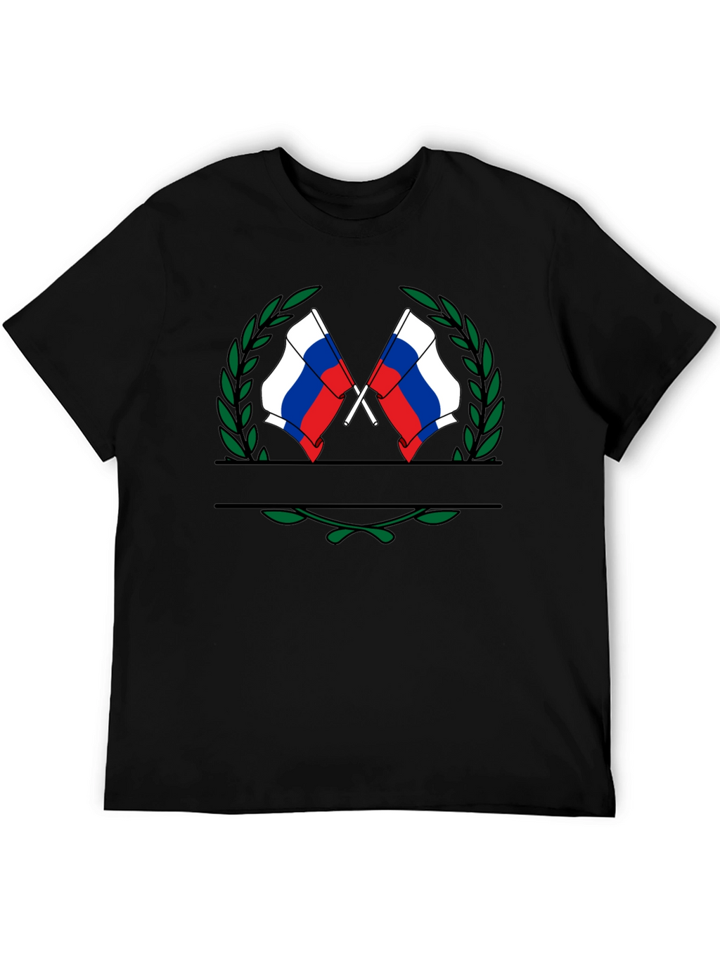Russian Flag Emblem Black T-Shirt