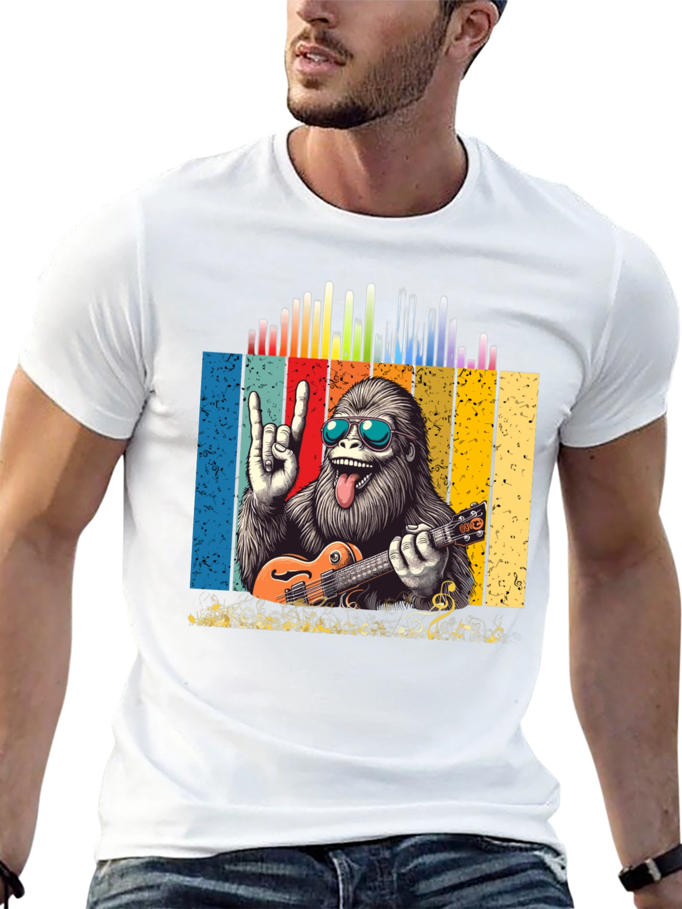 Rockin Yeti Ukulele Player Graphic Tee