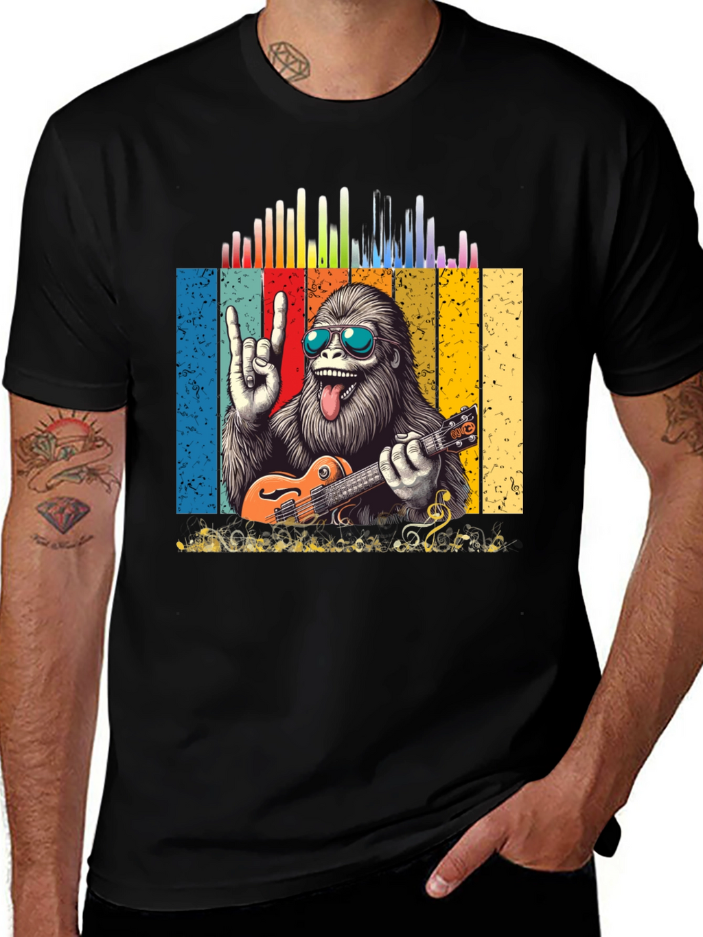 Rockin Yeti Ukulele Player Graphic Tee