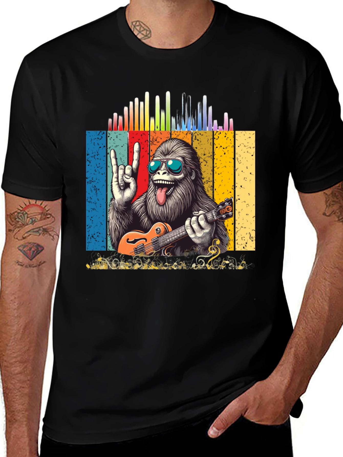 Rockin Yeti Ukulele Player Graphic Tee