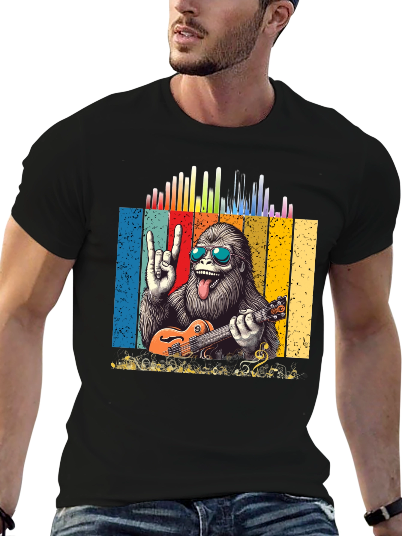 Rockin Yeti Ukulele Player Graphic Tee