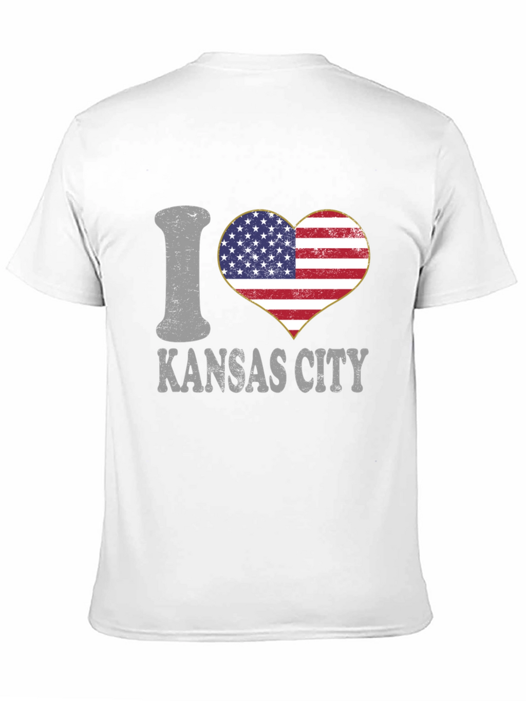 I Love Kansas City USA Flag Heart T-Shirt