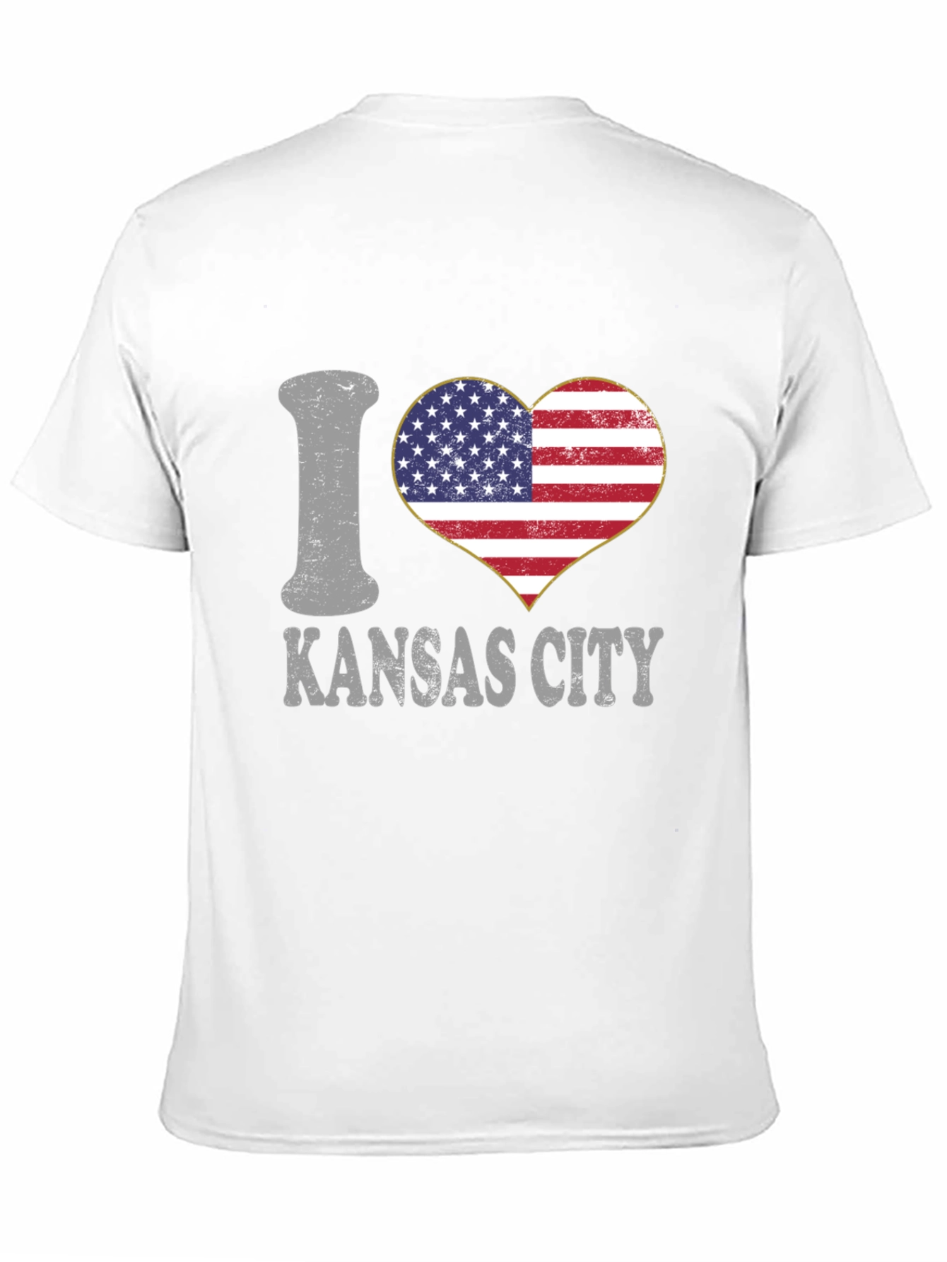 I Love Kansas City USA Flag Heart T-Shirt