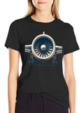 Jet Engine Graphic Tee - Black Cotton Comfort