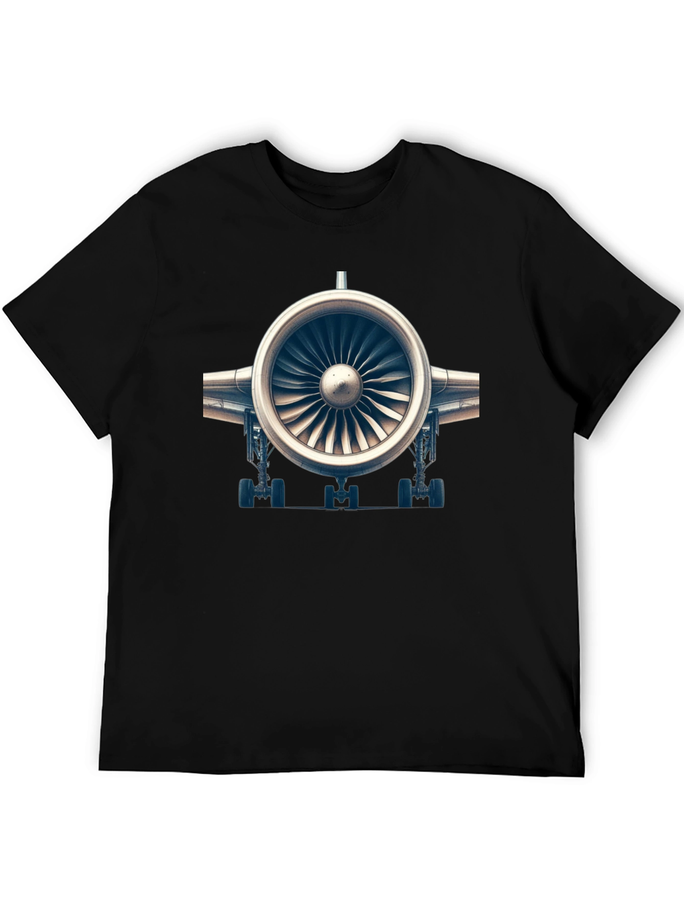 Jet Engine Graphic Tee - Black Cotton Comfort