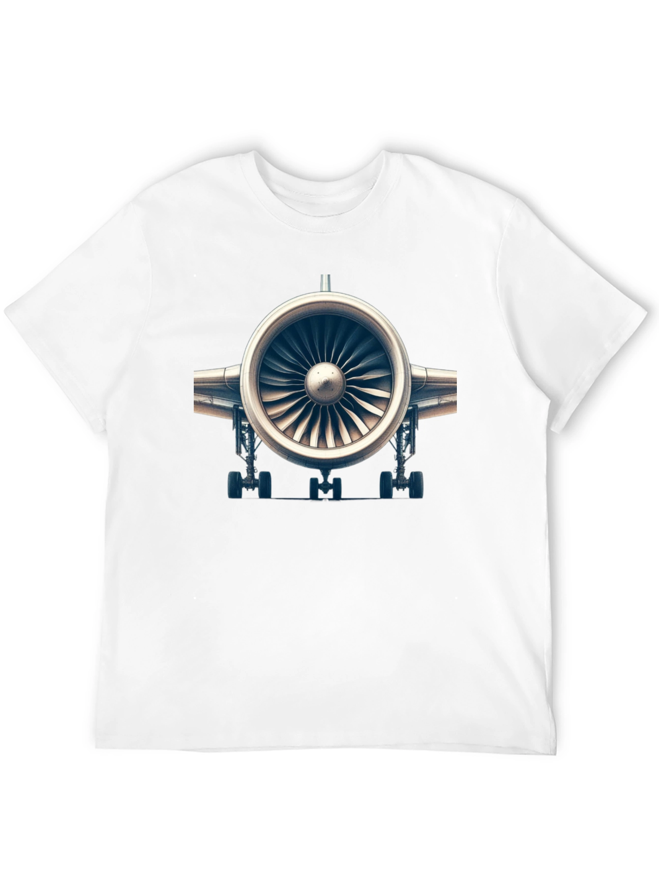 Jet Engine Graphic Tee - Black Cotton Comfort