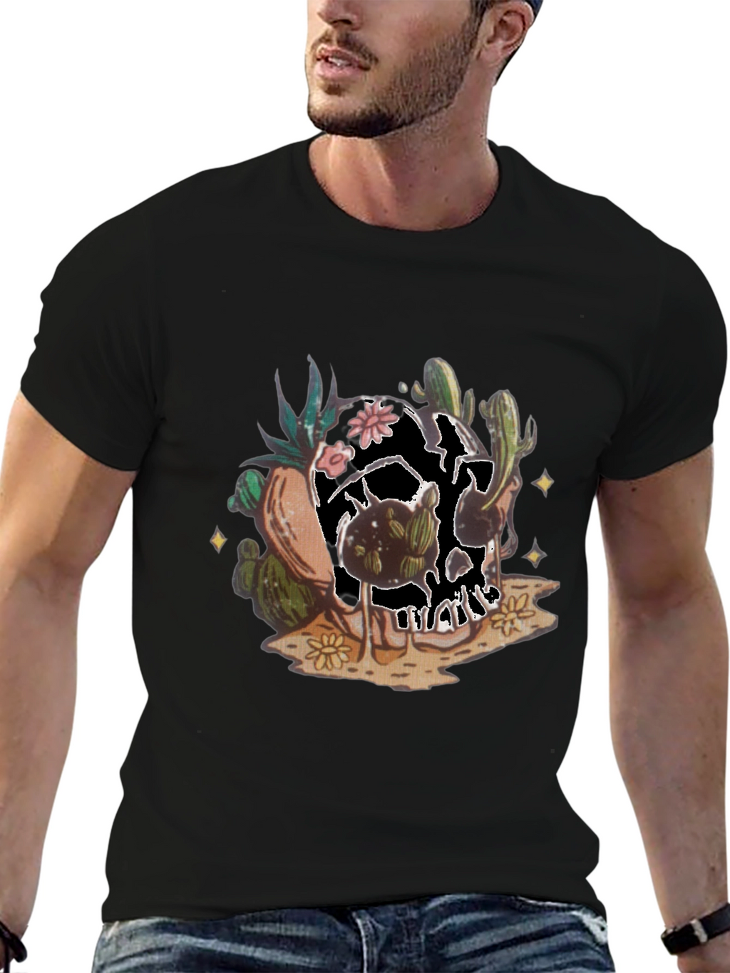 Cactus Skull Graphic Tee - Unique Desert Style