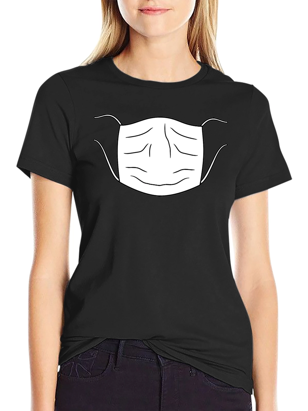 Face Mask Graphic T-Shirt Black Unisex