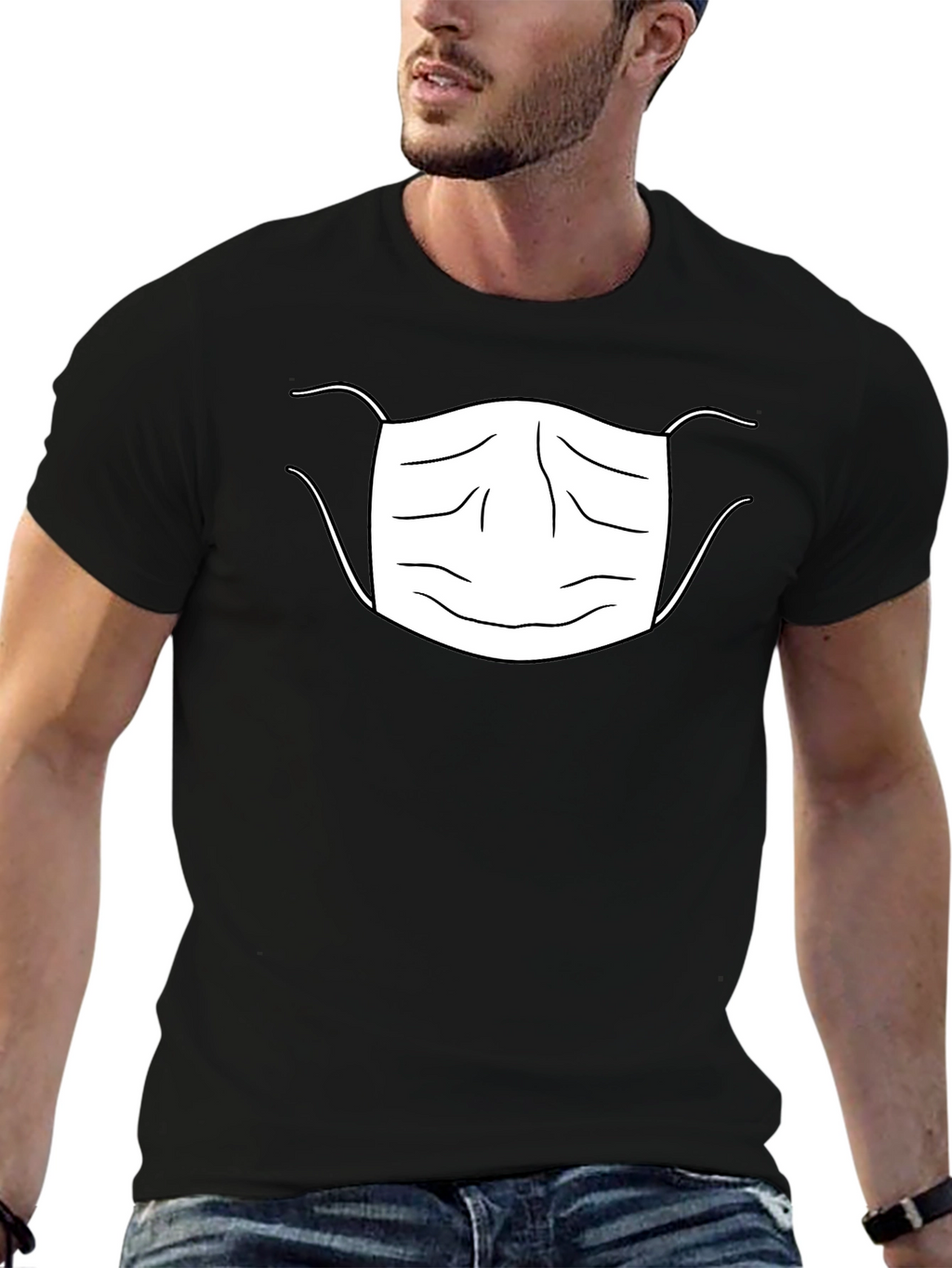 Face Mask Graphic T-Shirt Black Unisex