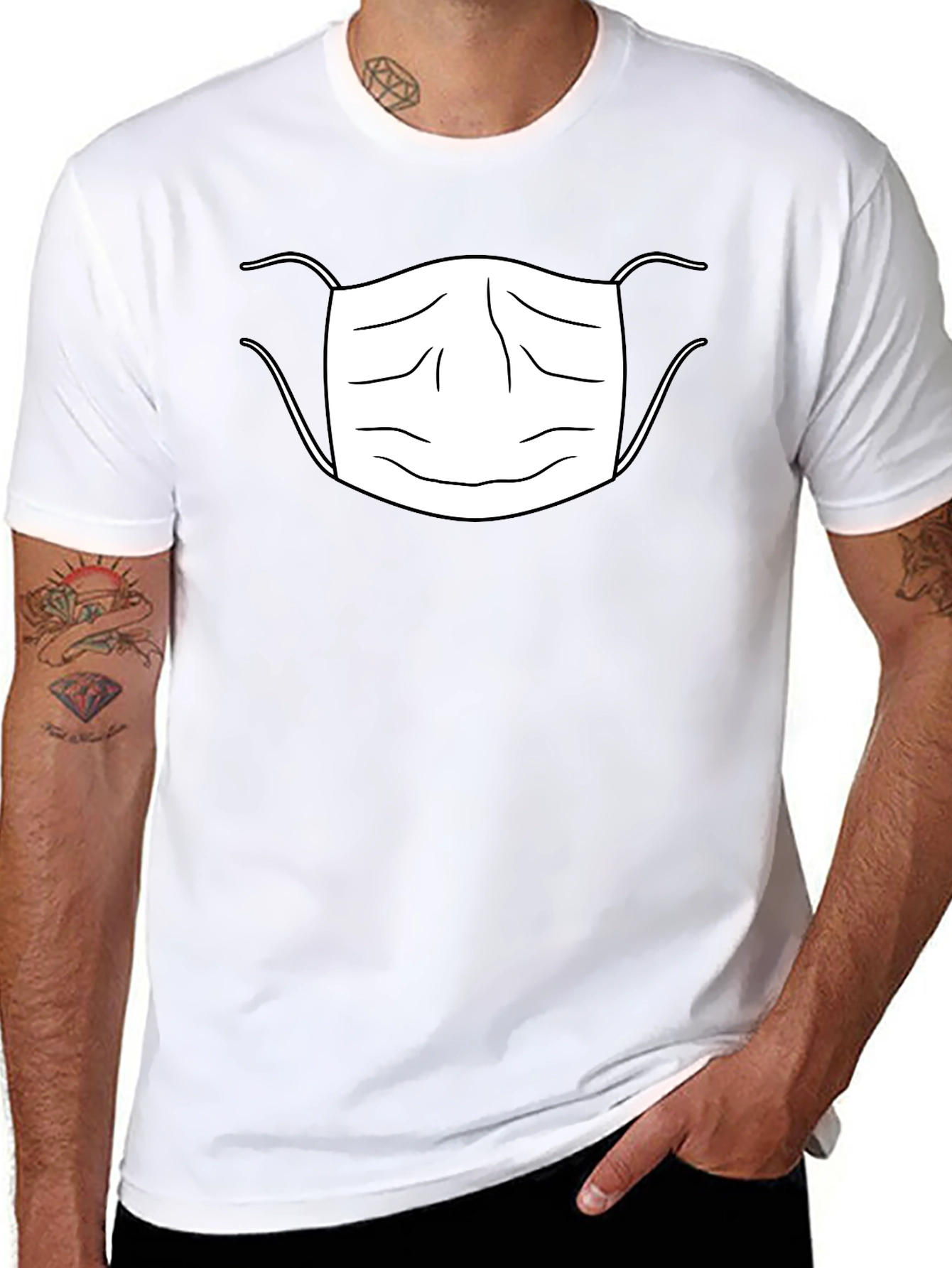 Face Mask Graphic T-Shirt Black Unisex