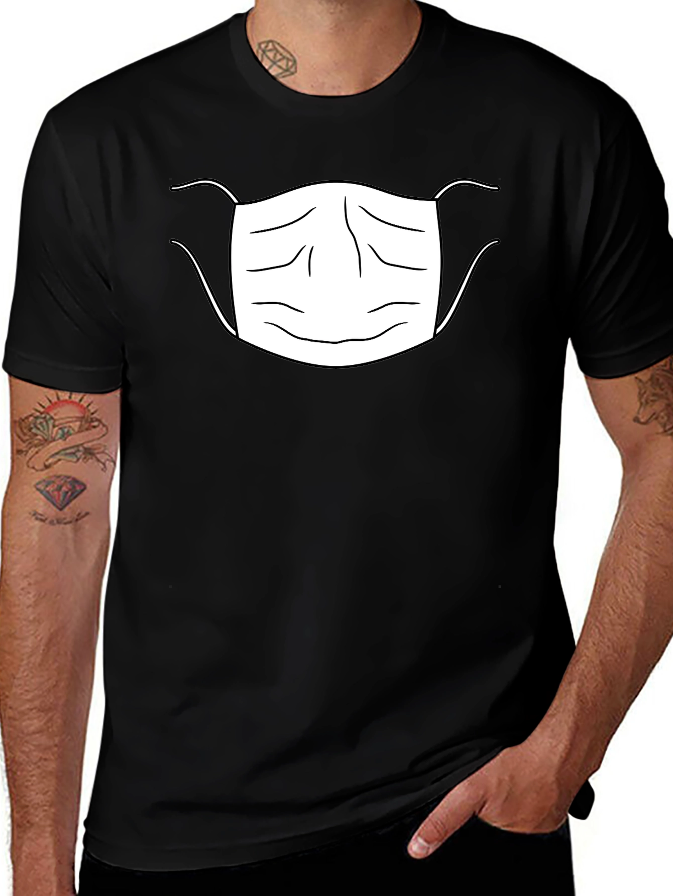 Face Mask Graphic T-Shirt Black Unisex