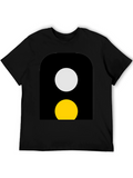 Abstract Graphic T-Shirt - Black with Circle Design
