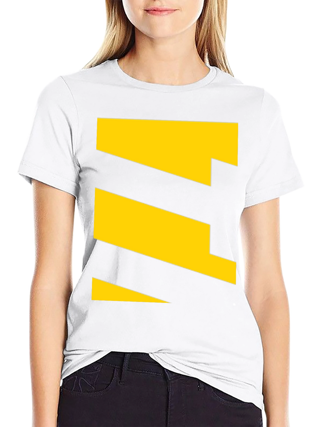 Geometric Yellow Pattern Tee - Modern Casual
