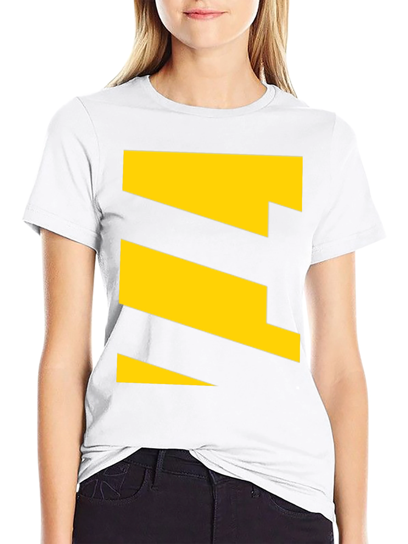 Geometric Yellow Pattern Tee - Modern Casual