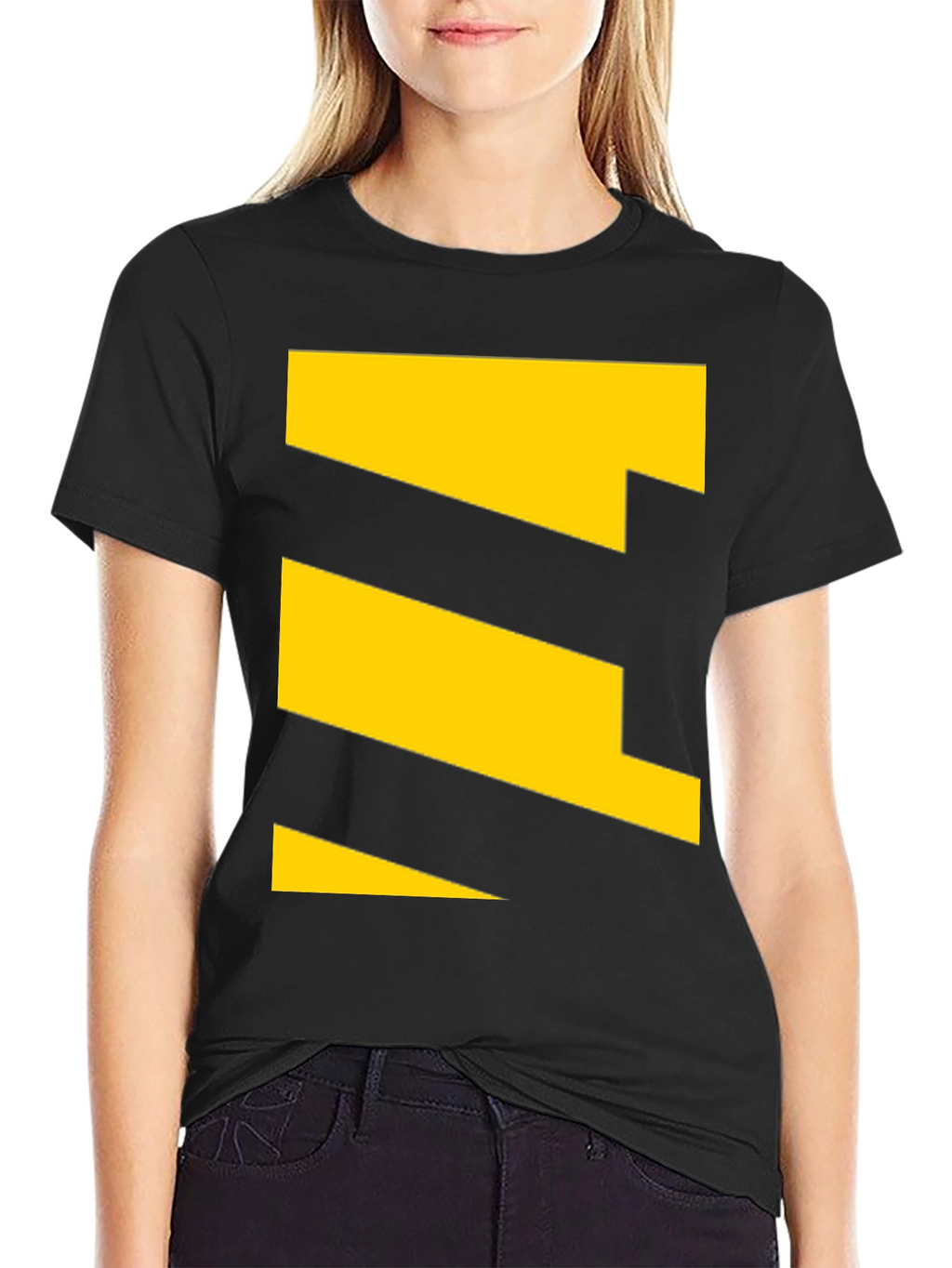 Geometric Yellow Pattern Tee - Modern Casual